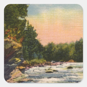 Northland Rapids Quadratischer Aufkleber