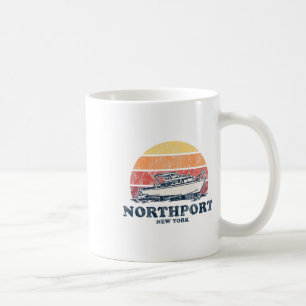 Northport Ny Vintagebootfahren 70er Retro-Boot-Des Kaffeetasse
