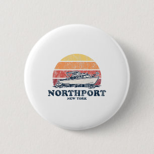 Northport Ny Vintagebootfahren 70er Retro-Bootdesi Button