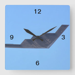 Northrop Grumman B-2 Spirit Wall Clock Quadratische Wanduhr