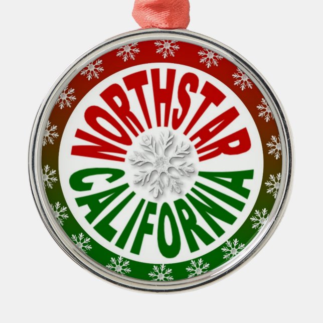 Northstar California Rot-Grün-Schneeflocke Ornament Aus Metall (Vorne)