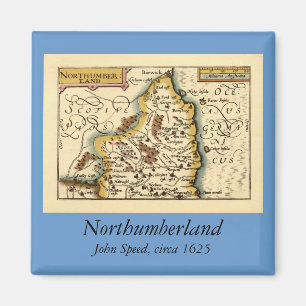 Northumberland Landkreis Map, England Magnet