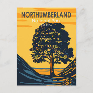Northumberland Nationalpark England Vintag Postkarte