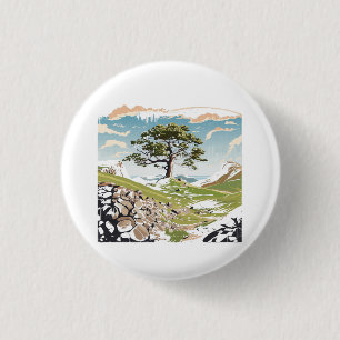 Northumberland Nationalpark Sycamore Gap Tree Button