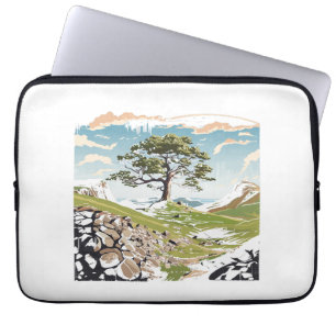 Northumberland Nationalpark Sycamore Gap Tree Laptopschutzhülle