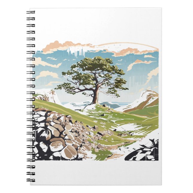Northumberland Nationalpark Sycamore Gap Tree Notizblock (Vorderseite)