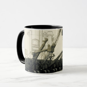 Northwest Crane and Shovel Vintage mit Zeichnungen Tasse
