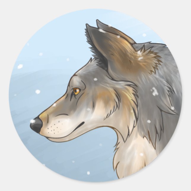 Northwestern Wolf Runder Aufkleber (Vorderseite)