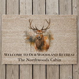 Northwoods-Hirsch-Rustikal-Wald-Eingangs-Willkomme