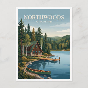 Northwoods Wisconsin Minocqua Postkarte