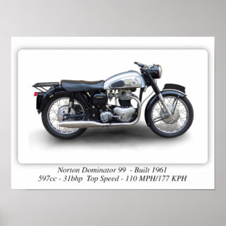 Norton Dominator 99 Motorrad - A3 Poster