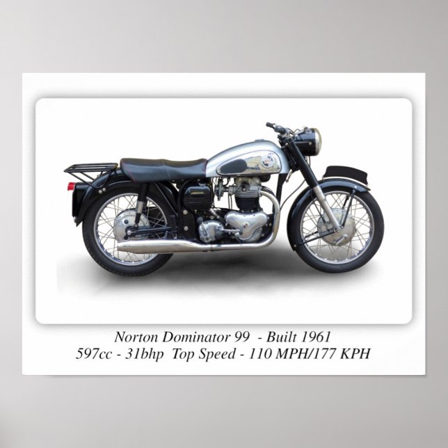Norton Dominator 99 Motorrad - A3 Poster (Vorne)