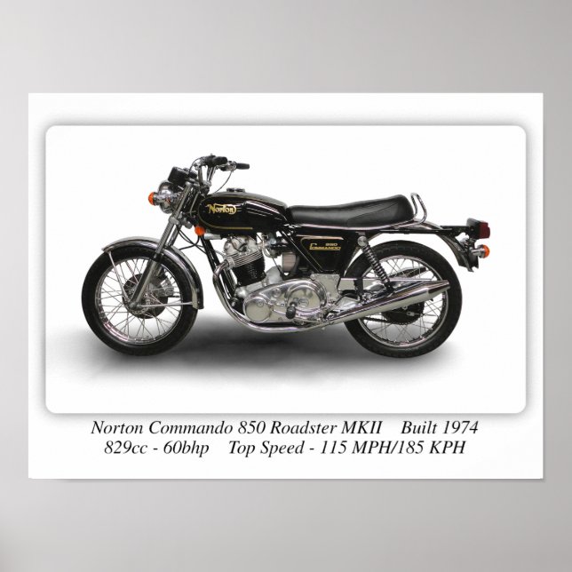 Norton Kommando 850 Roadster MKII-Poster - A3 Poster (Vorne)