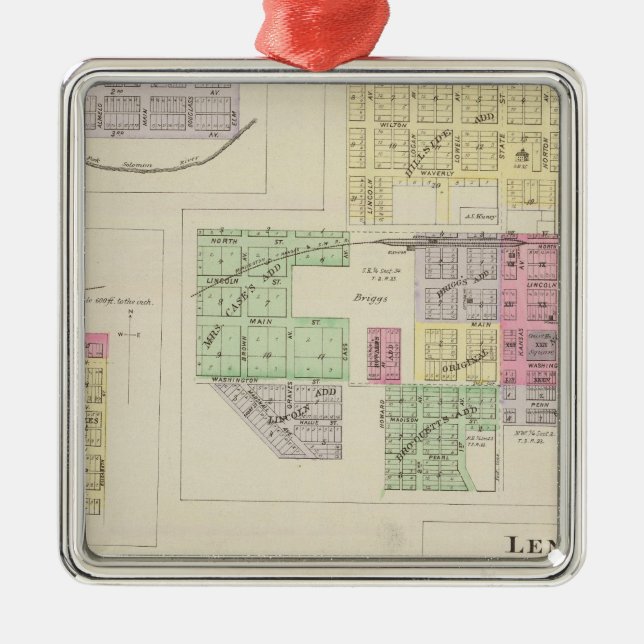 Norton, Lenora, Almena, Densmore, Almelo, Kansas Silbernes Ornament (Vorne)