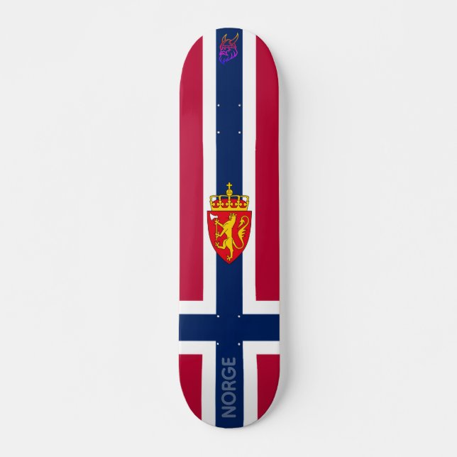 Norway Flag/ Coat of Arms Skateboard (Vorne)