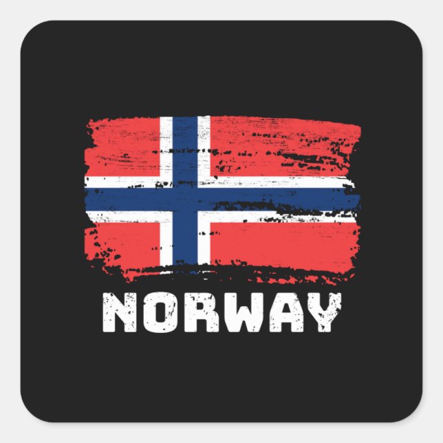 Norway Flag Quadratischer Aufkleber (Vorderseite)