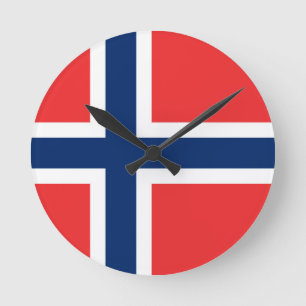 Norway Flag Runde Wanduhr