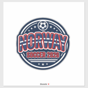 Norway Fußball 2026 Fußball Fett Land Typografie Aufkleber