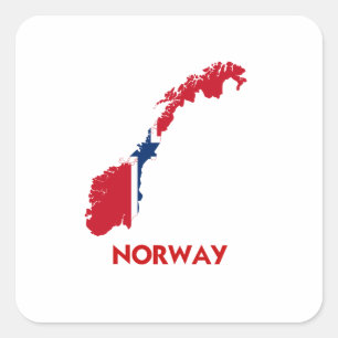 NORWAY MAP QUADRATISCHER AUFKLEBER