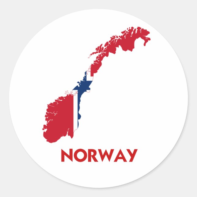 NORWAY MAP RUNDER AUFKLEBER (Vorderseite)