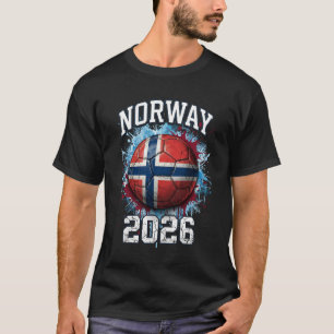 Norwegen 2026 Fußball Vintage-Flagge-Farbspritzer T-Shirt