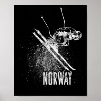 Norwegen Abfahrtsski Retro-Design Berg Schnee