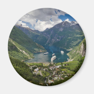 Norwegen-Ansicht zu Geiranger von Flydalsjuvet Magnet