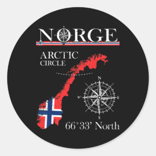 Norwegen Arktischer Kreis - Polar Nordnorwegen Nor Runder Aufkleber