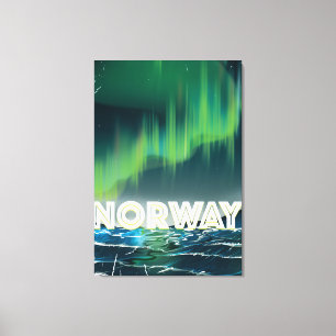Norwegen Aurora Nordlichter Reiseplakat Leinwanddruck