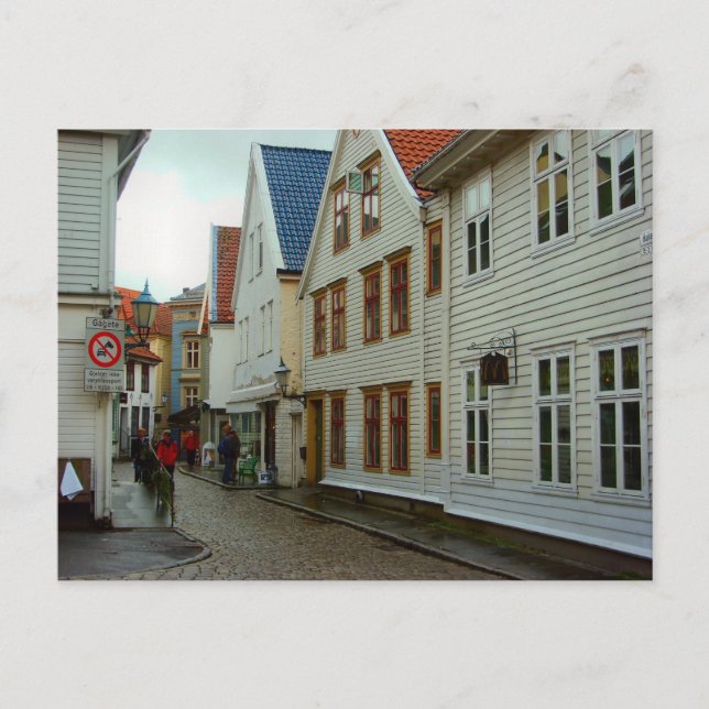 Norwegen, Bergen Holzhäuser Postkarte (Vorderseite)