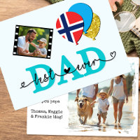 Norwegen Bester Vater je Foto-Karte, Flagge, Vater