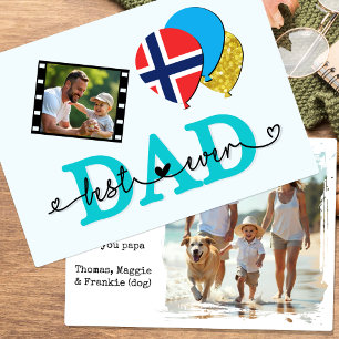 Norwegen Bester Vater je Foto-Karte, Flagge, Vater Karte