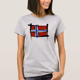 Norwegen-Bürsten-Flagge T-Shirt