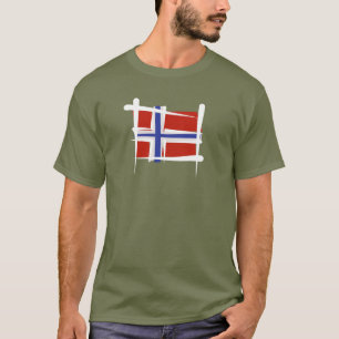 Norwegen-Bürsten-Flagge T-Shirt