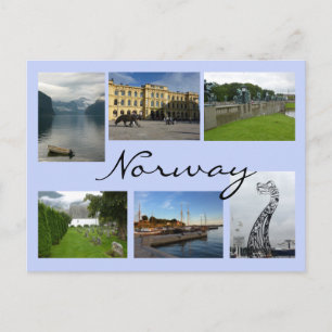 Norwegen Collage Postkarte