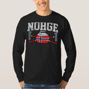 Norwegen Curling Broom Winter Ice Sport Norwegisch T-Shirt