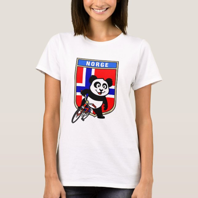 Norwegen Cycling Panda T-Shirt (Vorderseite)
