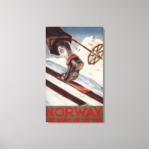 Norwegen - das Zuhause des Skifahrens Leinwanddruck