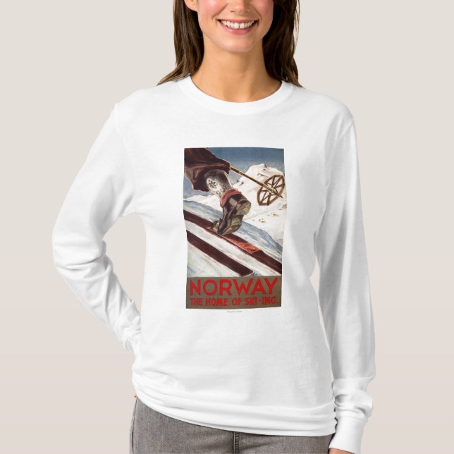 Norwegen - das Zuhause des Skifahrens T-Shirt (Vorderseite)