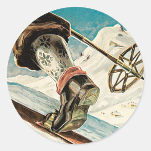Norwegen ~ Die Heimat des Skifahrens Runder Aufkleber