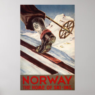 Norwegen - Die Zuhause des Skifahrens Poster