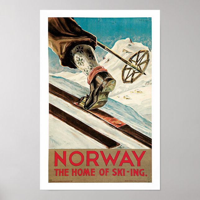 Norwegen ~ Die Zuhause des Skifahrens Poster (Vorne)