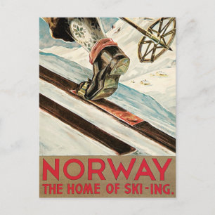 Norwegen ~ Die Zuhause des Skifahrens Postkarte