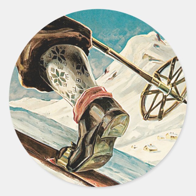 Norwegen ~ Die Zuhause des Skifahrens Runder Aufkleber (Vorderseite)