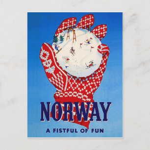 Norwegen, eine Handvoll Spaß Postkarte