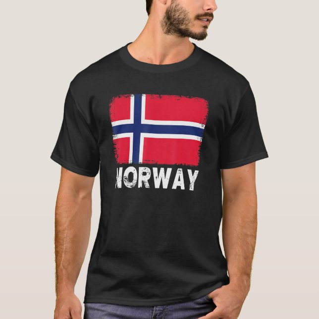 Norwegen Fahne Unterstützung Norwegischer Volksfra T-Shirt (Vorderseite)