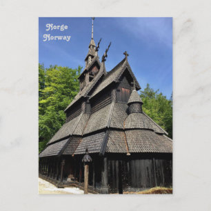 Norwegen, Fantoft Stave Church, Fana, Bergen Postkarte