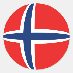 Norwegen Fischaugen-Flaggenaufkleber Runder Aufkleber