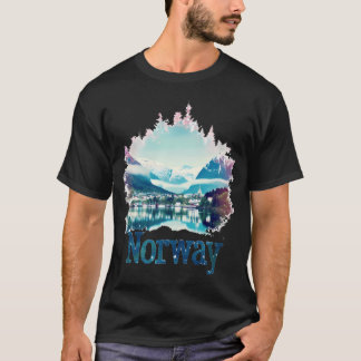 Norwegen Fjord Landschaft Natur Souvenir Wandern T-Shirt