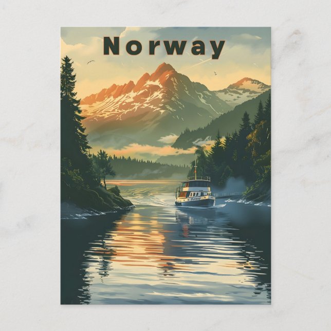 Norwegen Fjord Postkarte (Vorderseite)